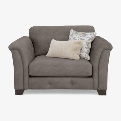 Furniture Village Aura Fabric Classic Back Love Chair Sofa Bed - Kenzo Chocolate - Sofas and Armchairs - In Time for Christmas