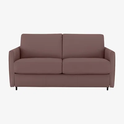 Furniture Village Nicoletti - Alcova 2 Seater Leather Sofa Bed with Slim Arms - Botero Cipria