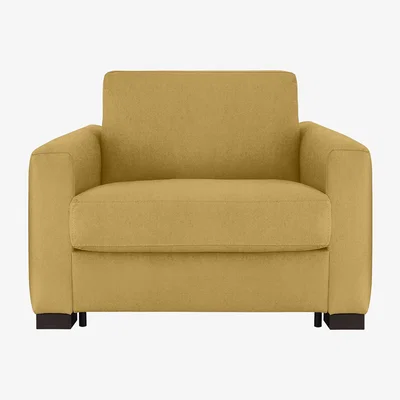 Furniture Village Nicoletti - Alcova Fabric Chair Sofa Bed with Box Arms - Yellow
