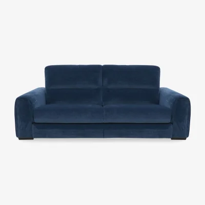 Furniture Village Flex Fabric 3 Seater Sofa Bed with Storage Arms - R330 Steel Blue