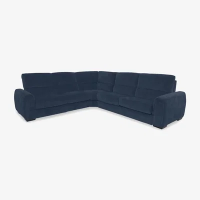Furniture Village Flex Fabric Large Left Hand Facing Corner Sofa Bed with Storage Arm - Lake Green