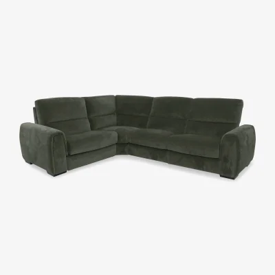 Furniture Village Flex Fabric Small Corner Sofa Bed with Storage Arm - R352 Forest Green