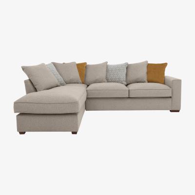 Furniture Village Cory Fabric Corner Chaise Scatter Back Sofa Bed - Natural