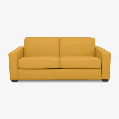 Furniture Village Parma 3 Seater Leather Power Sofa Bed - Sunflower
