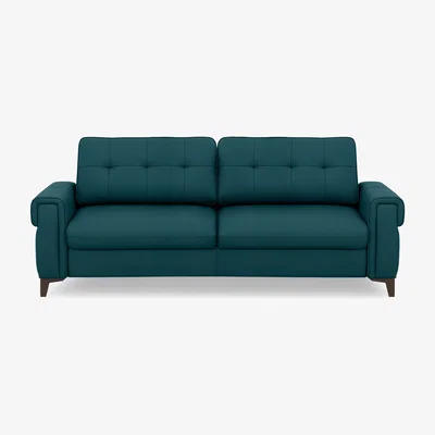 Furniture Village Zoom Leather 3 Seater Sofa Bed - Midnight Jade