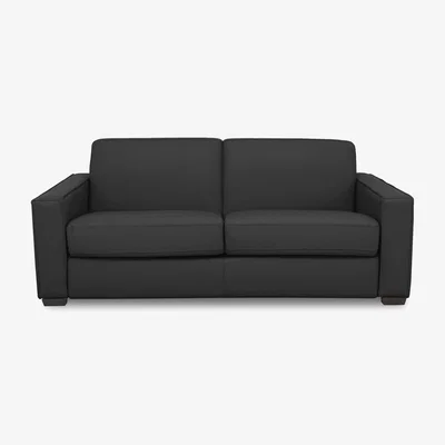 Furniture Village Parma 3 Seater Leather Manual Sofa Bed - Black