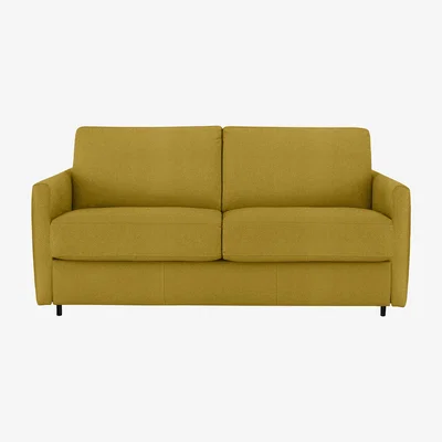 Furniture Village Nicoletti Italia - Alcova 2.5 Seater Fabric Sofa Bed with Slim Arms - Coupe Giallo