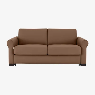 Furniture Village Nicoletti - Alcova 2.5 Seater Leather Sofa Bed with Scroll Arms - Sofas and Armchairs - In Time for Christmas