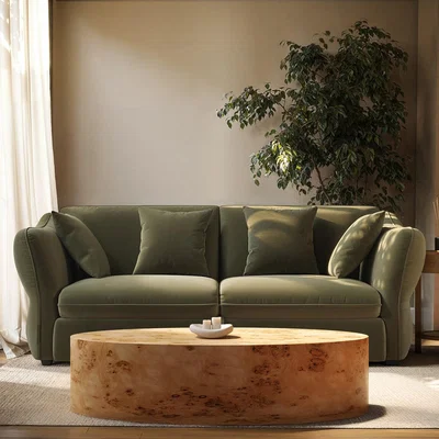 Furniture123 Khaki Green Velvet 3 Seater Pull Out Sofa Bed - Carmela