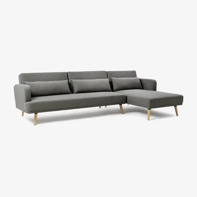 Habitat Habitat Andy Right Corner Fabric Clic Clac Sofa Bed - Grey