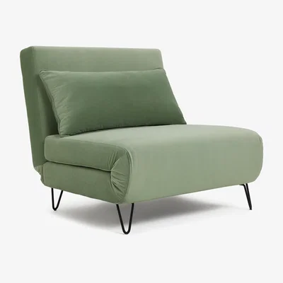Habitat Habitat Roni Single Velvet Chairbed - Mint Green