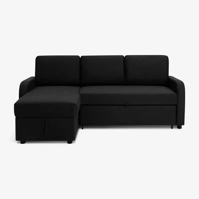 Habitat Habitat Carter Fabric Left Hand Corner Sofa Bed - Charcoal