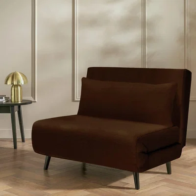 Habitat Habitat Roma Small Double Velvet Chairbed - Chocolate