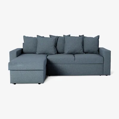 Habitat Habitat Oxford Fabric Left Hand Chaise Sofa Bed - Blue