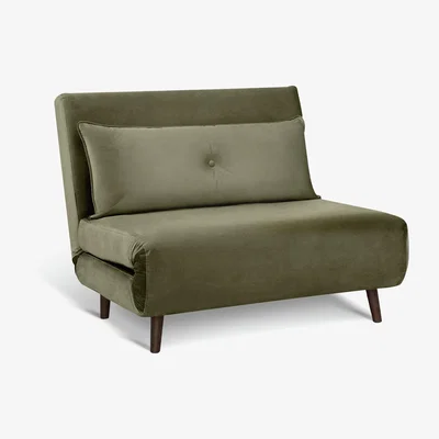 Habitat Habitat Roma Small Double Velvet Chairbed - Sage Green