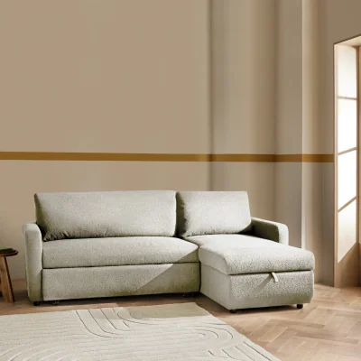 Habitat Habitat Enia Fabric Right Hand Corner Chaise Sofa Bed - Natural