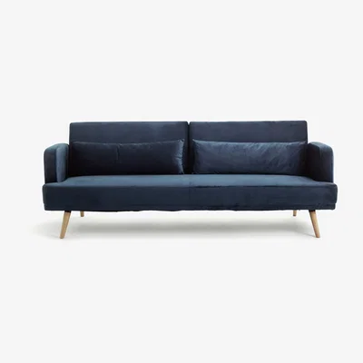 Habitat Habitat Andy 3 Seater Velvet Sofa Bed - Blue