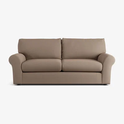 Habitat Habitat Molton Fabric 3 Seater Sofa Bed - Biscuit-Black Leg