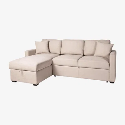 Habitat Habitat Reagan Left Corner Fabric Sofa Bed - Natural