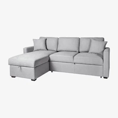 Habitat Habitat Reagan Left Corner Fabric Storage Sofa Bed - Grey