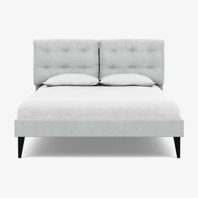 Heal's Heal's Mistral King Bed Broad Weave Tin Black Feet - Heal's UK Bedroom Furniture