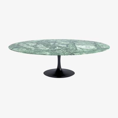 Heal's Knoll Saarinen Tulip Oval Table Diam 137cm Verde Alpi Coated Top Black Base - Heal's UK Furniture