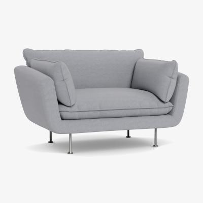Heal's Heal's Allora Loveseat Brushed Cotton Pewter Brass Feet - Heal's UK Furniture