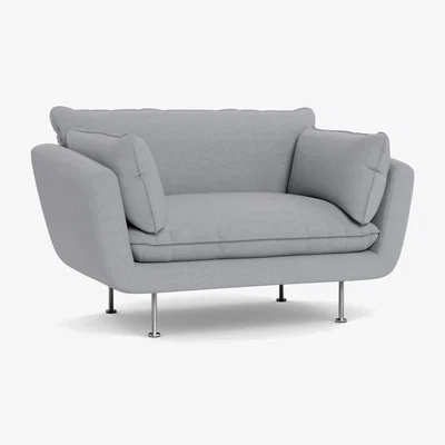 Heal's Heal's Allora Loveseat Brushed Cotton Pewter Brass Feet - Heal's UK Furniture