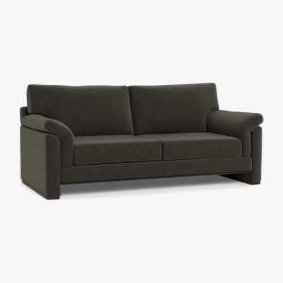 Heal's Heal's Paris II 3 Seater Sofa Velvet Charcoal Walnut Feet - Heal's UK Furniture