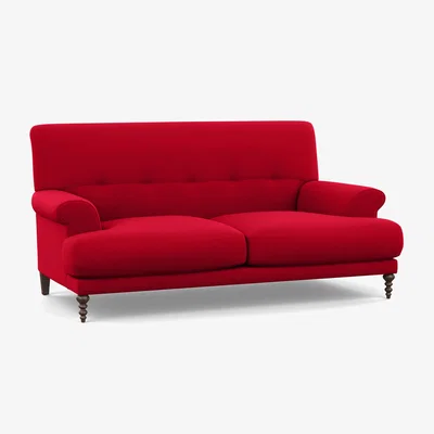 Heal's Scp Oscar 2 Seater Formal Sofa Melton Wool Red Oxide Walnut Feet - Heal's UK Furniture