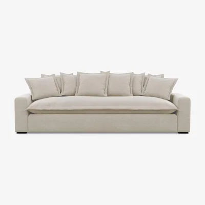 Heal's Heal's Brompton 5 Seater Sofa Linen Hessian Black Feet - Heal's UK Furniture