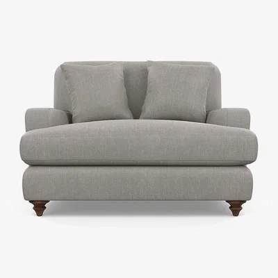 Heal's Heal's Hampstead Loveseat Texture Pale Grey Chestnut Stain Feet - Heal's UK Bedroom Furniture