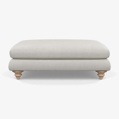 Heal's Heal's Hampstead Large Footstool Capelo LinenCotton Sea Salt Natural Feet - Heal's UK Furniture