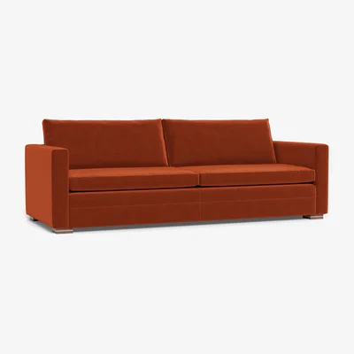 Heal's Heal's Palermo 5 Seater Sofa Nobilis Velvet Rust Walnut Feet - Heal's UK Furniture