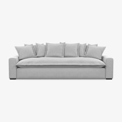 Heal's Heal's Brompton 5 Seater Sofa Velvet Platinum Black Feet - Heal's UK Furniture
