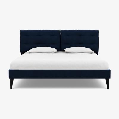 Heal's Heal's Mistral Super King Bed Smart Velvet Dusk Black Feet - Heal's UK Bedroom Furniture