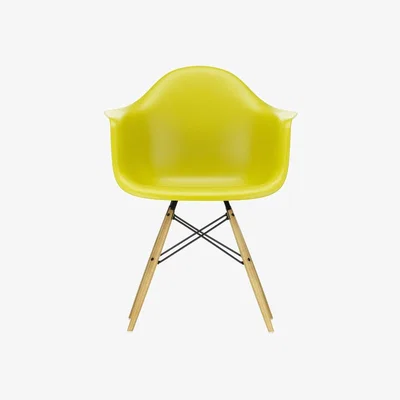 Heal's Vitra Eames DAW Armchair New Height Mustard Golden Maple Base - Heal's UK Furniture