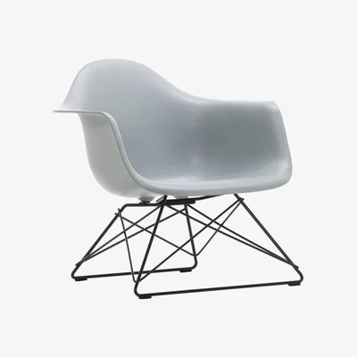 Heal's Vitra Eames LAR Chair Light Grey Basic Dark Powder Coated Wire Base With Cross Struts - Heal's UK Furniture