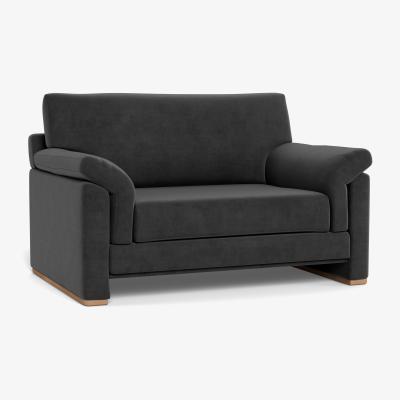 Heal's Heal's Paris II Loveseat Smart Luxe Velvet Nickel Walnut Feet - Heal's UK Furniture