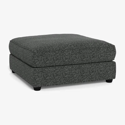Heal's Heal's Tailor Footstool Broadweave Putty Black Feet - Heal's UK Furniture