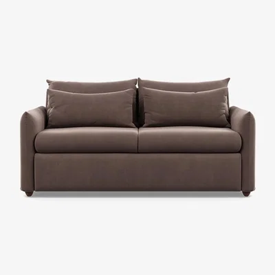 Heal's Heal's Pillow 3 Seater Sofa Smart Velvet Mouse Chestnut Stain Feet - Heal's UK Furniture