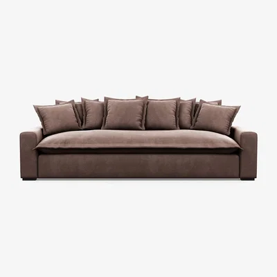 Heal's Heal's Brompton 5 Seater Sofa Velvet Mink Black Feet - Heal's UK Furniture