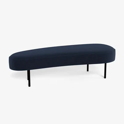 Heal's Heal's Isola Large Ottoman St Moritz Wool Light Grey Black Feet - Heal's UK Furniture