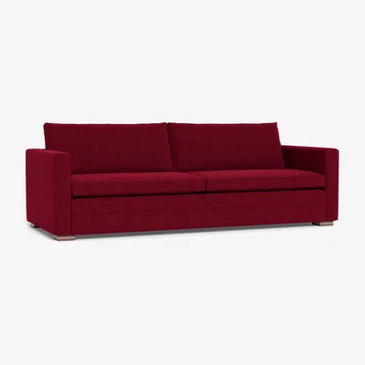 Heal's Heal's Palermo 5 Seater Sofa St Moritz Wool Red 74 Brass and Walnut Feet - Heal's UK Furniture
