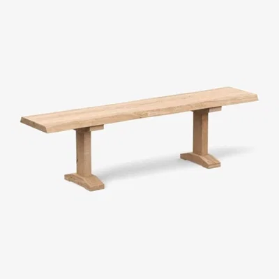 Heal's Heal's Lisbon Bench 260x35cm White Oak Natural Edge Filled - Heal's UK Furniture
