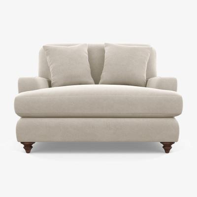 Heal's Heal's Hampstead Loveseat Linen Hessian Chestnut Stain Feet - Heal's UK Bedroom Furniture
