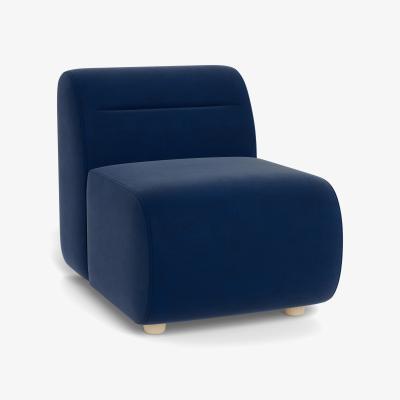 Heal's Heal's Lilli Small Single Module Boucle Indigo Natural Ash Feet - Heal's UK Furniture