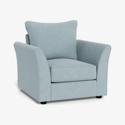 Heal's Heal's Tailor Armchair Smart Linen Mix Duck Egg Black Feet - Heal's UK Furniture