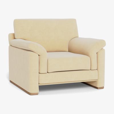 Heal's Heal's Paris II Armchair Smart Luxe Velvet Biscuit Walnut Feet - Heal's UK Furniture