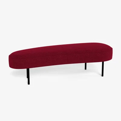 Heal's Heal's Isola Large Ottoman St Moritz Wool Red Black Feet - Heal's UK Furniture